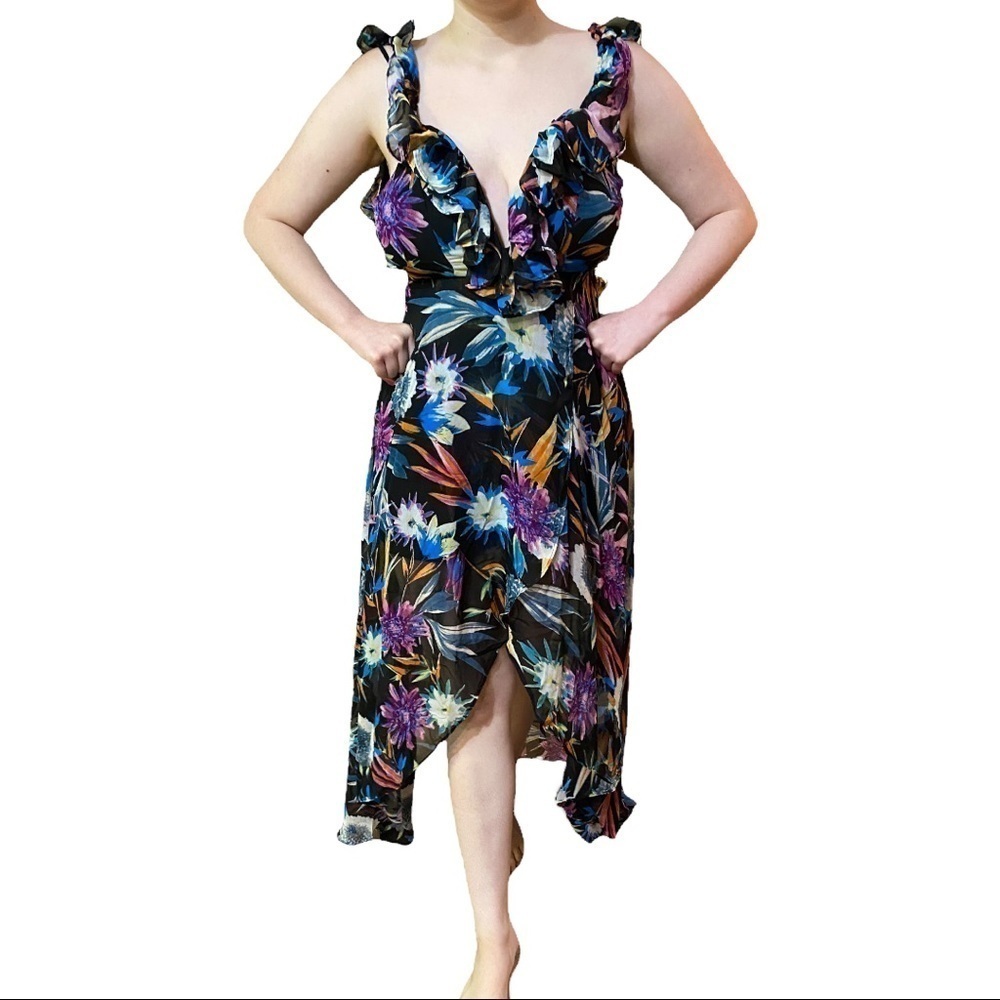 Luxxel Dress Hi Low Maxi Dress Floral Size M